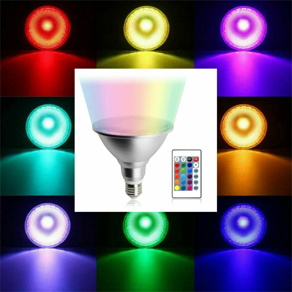 Ranpo (Par38 25W ) Dimmable Rgb Par30 Par38 E27 10W 20W Led Spotlight Bulb Flood Lamp + Remote