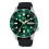 Lorus Lorus Mens Automatic Semi Luminous | Green/Black Silicone Strap Watch 1