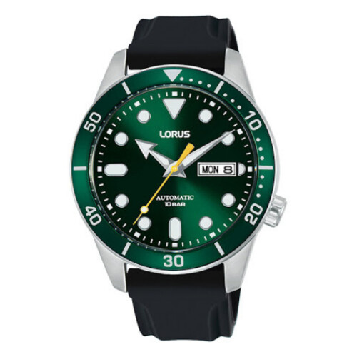 Lorus Lorus Mens Automatic Semi Luminous | Green/Black Silicone Strap Watch