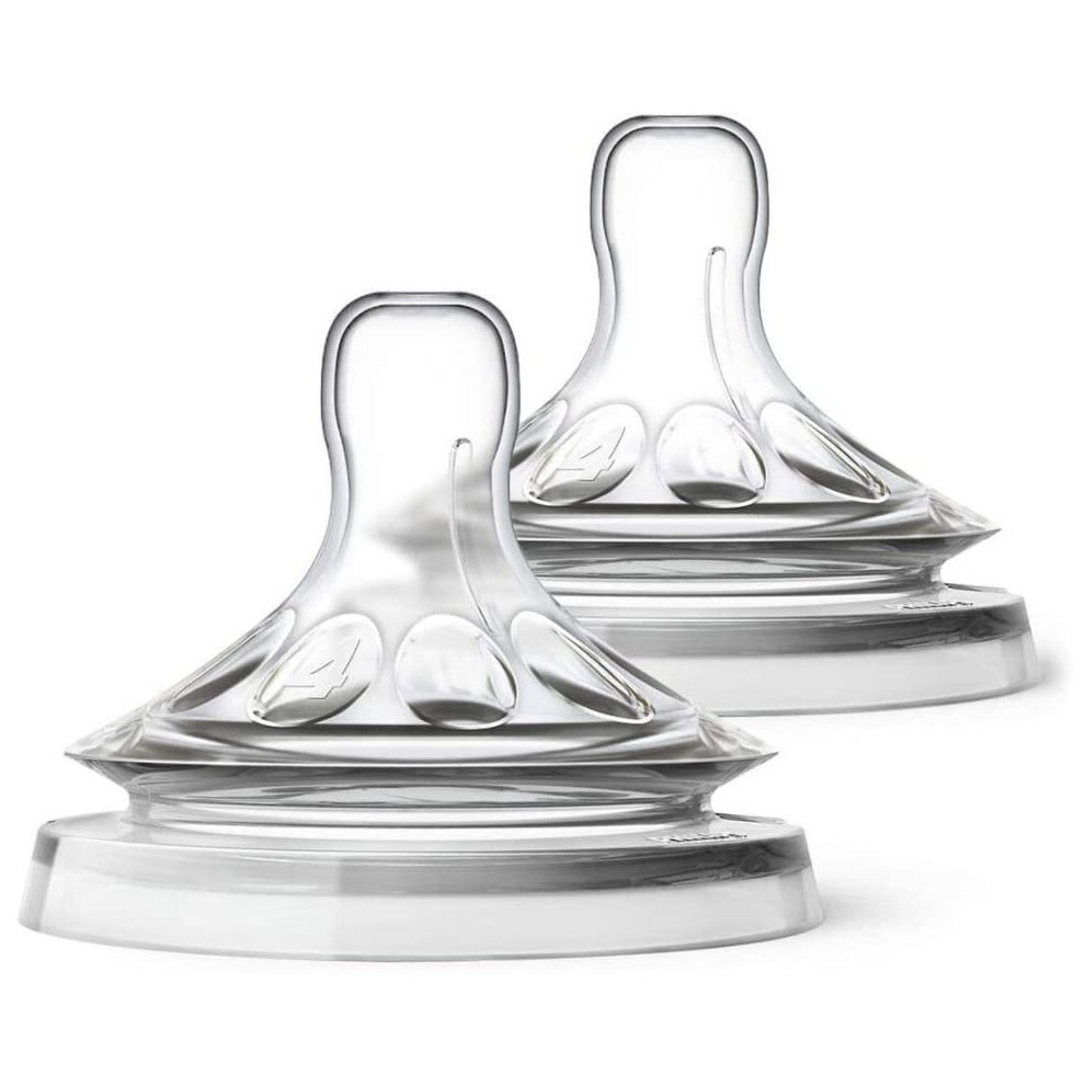 Avent Natural Teat, 6 Months+, Fast Flow, Anti-Colic, Pack Of 2 - Scf044/27 Philips