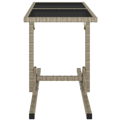 VidaXL vidaXL Gartentisch Beige 1105372 cm Glas und Poly Rattan 2