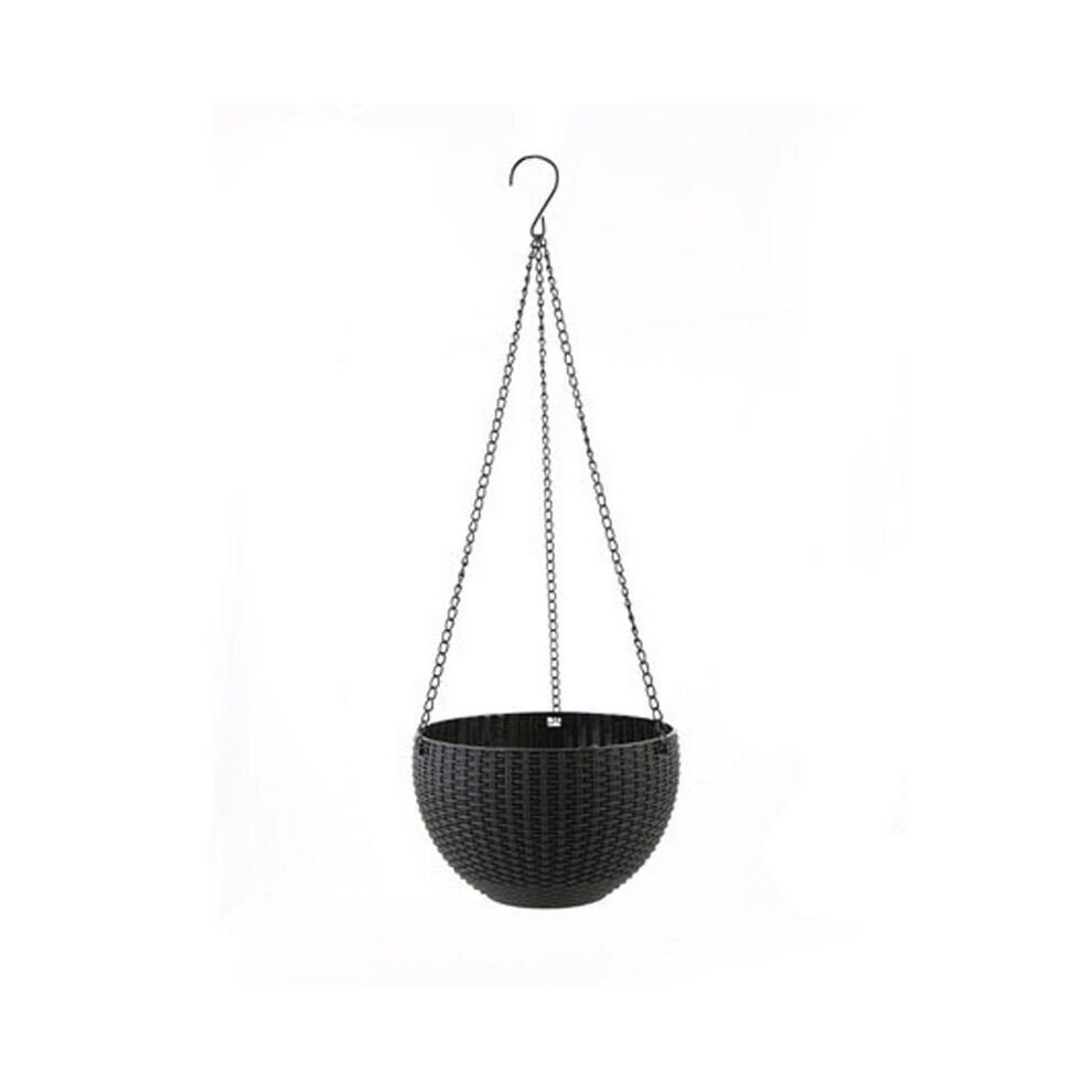 (Black, M-21*14cm) Hanging Basket Flower Plant Pot Garden Decor