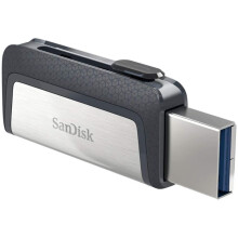 (128GB) SanDisk Ultra 128 GB Dual Type-C USB 3.1 Flash Drive, Silver