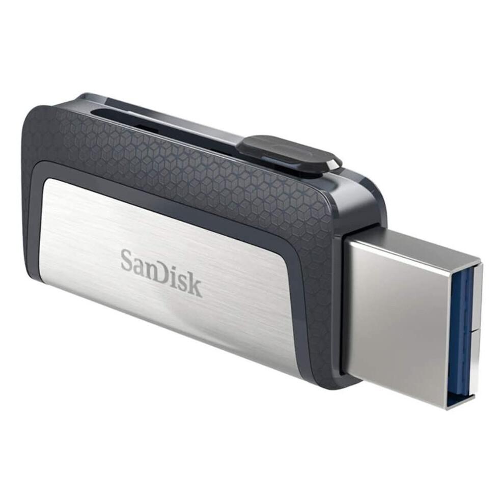 (128GB) SanDisk Ultra 128 GB Dual Type-C USB 3.1 Flash Drive, Silver