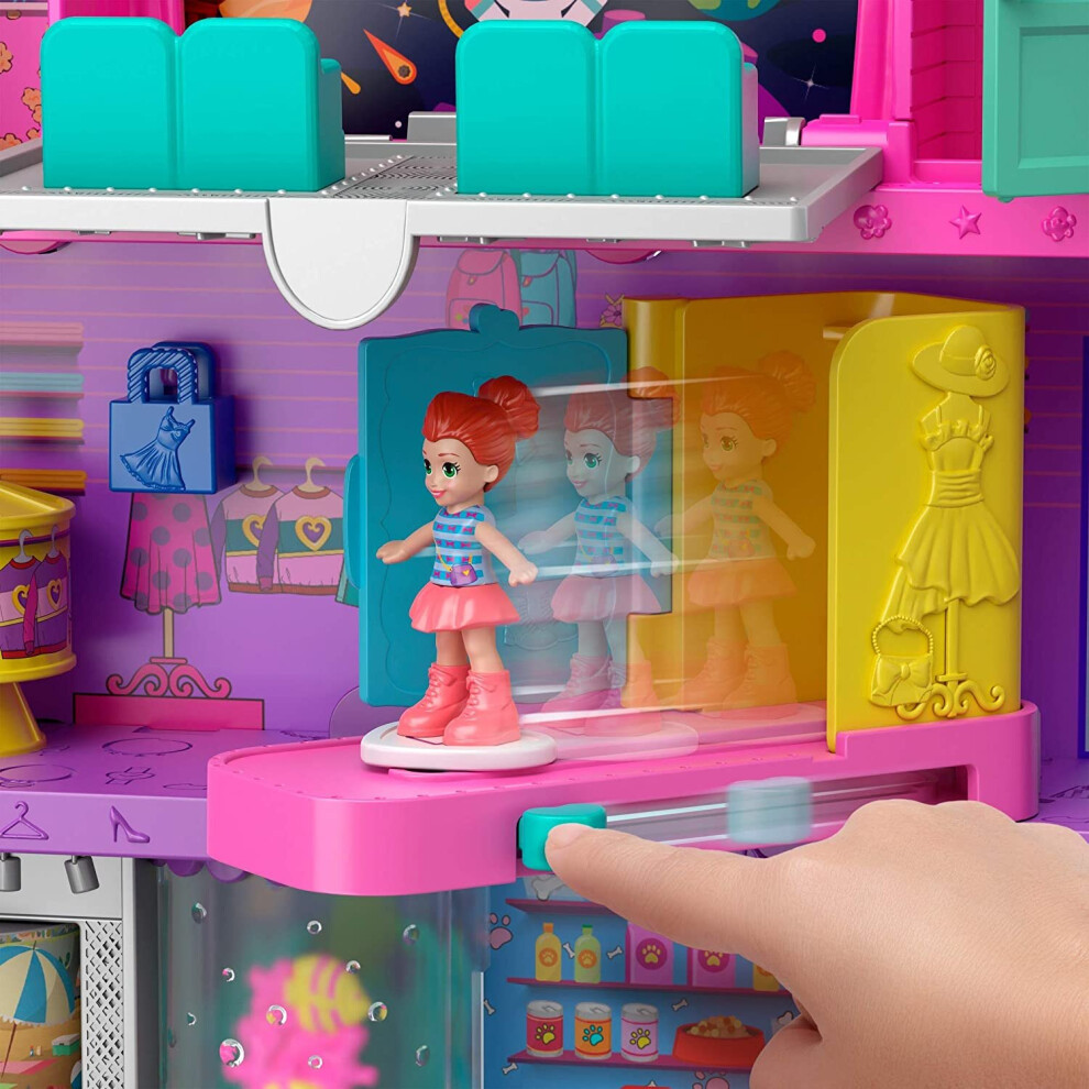 Polly Pocket Mega Mall with 6 Floors Vehicle Elevator and Micro Dolls on OnBuy