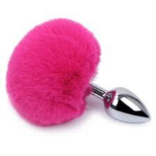 The Room Of Doom's Hot Pink Bunny Tail Butt Plug