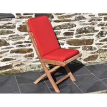 (Red) Classic Garden Seat Pad & Back Cushion