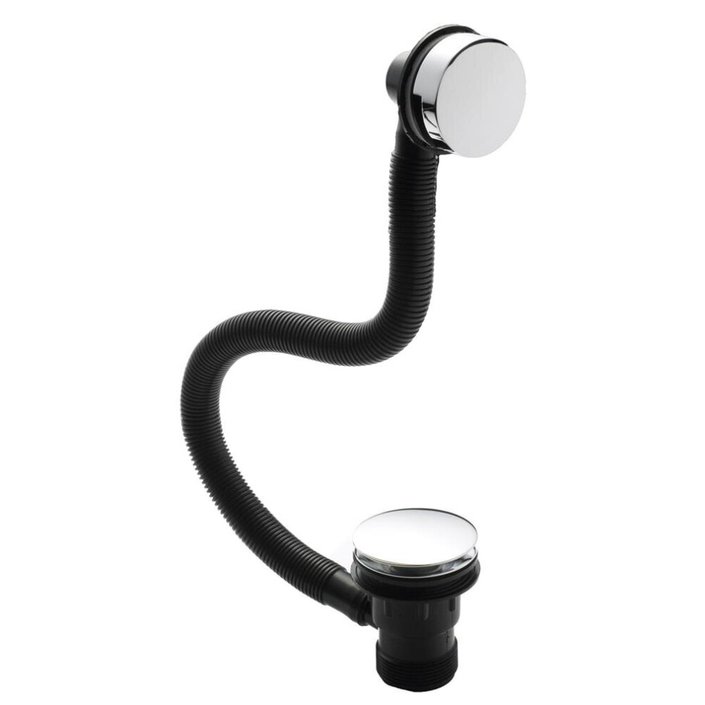 Easy Clean Sprung Plug Bath Clicker Waste With Modern Overflow 5060651458525