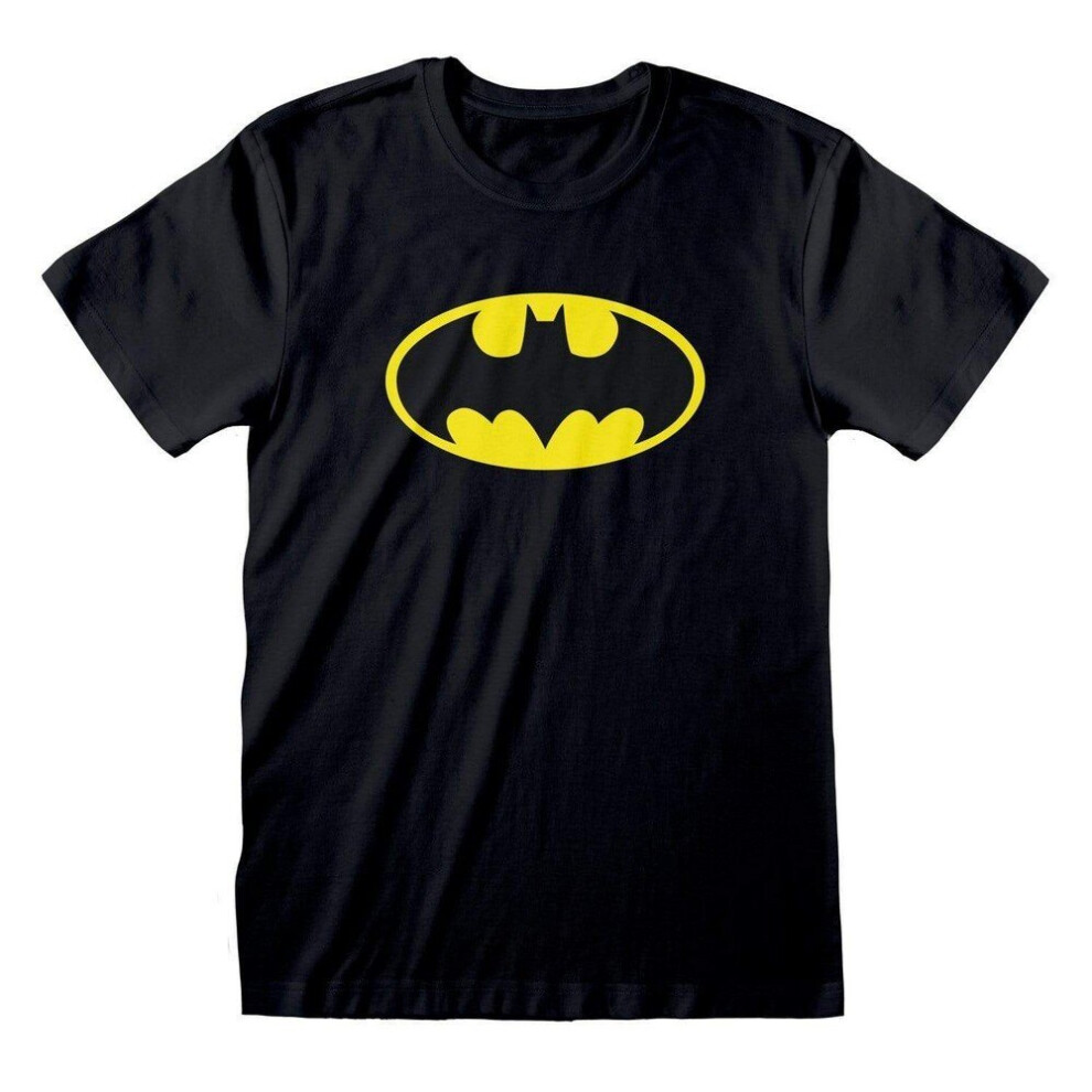 (2XL, Black/Yellow) DC Comics Womens/Ladies Classic Batman Logo Boyfriend T-Shirt