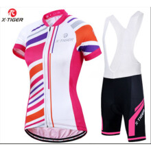 (2XL) X-Tiger Women's Cycling Jersey Set Summer Anti-UV Cycling Bicycle Clothing Quick-Dry Mountain Female Bike Clothes Cycling Set