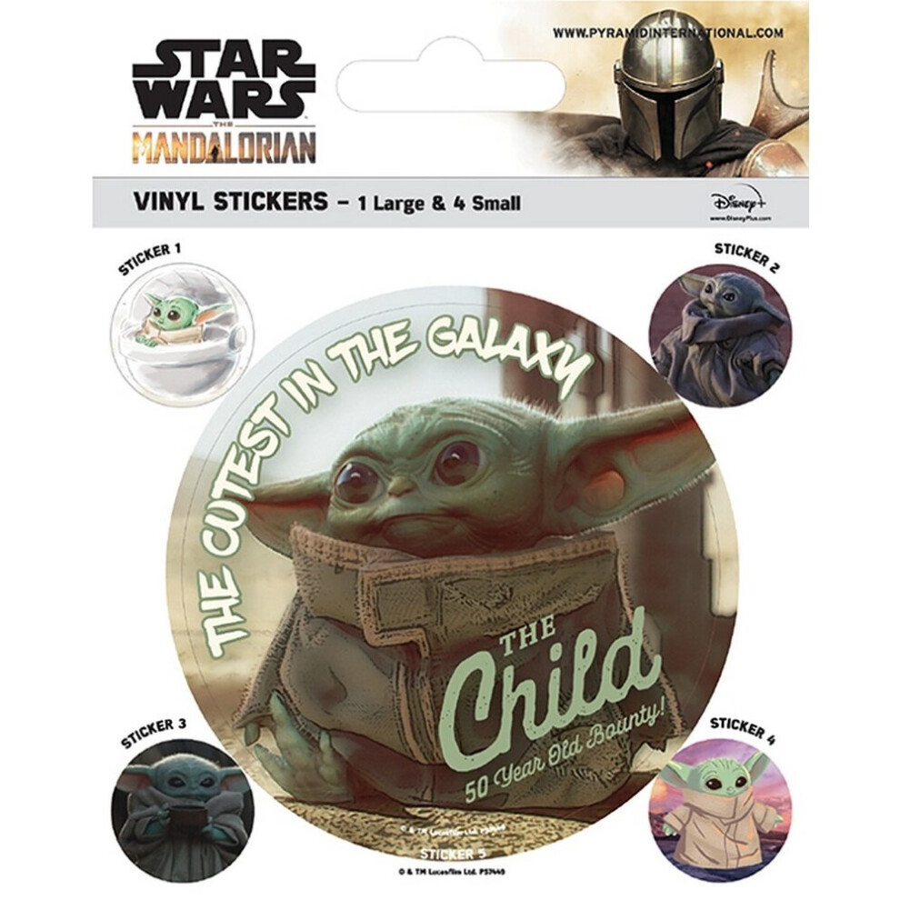 Star Wars Star Wars: The Mandalorian Vinyl The Child Stickers (Pack Of 5)