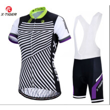 (3XL) X-Tiger Women's Cycling Jersey Set Summer Anti-UV Cycling Bicycle Clothing Quick-Dry Mountain Female Bike Clothes Cycling Set