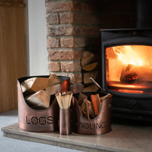 Hill Interiors Three Piece Fire Wood Bucket Set 1
