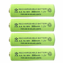 4 Pack AA Ni-MH 300 mAh 1.2V Rechargeable Solar Light Batteries G-0174