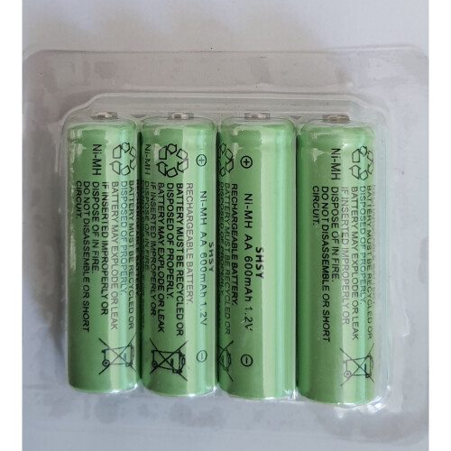 4 Pack AA Ni-MH 600 mAh 1.2V Rechargeable Solar Light Batteries G-0251