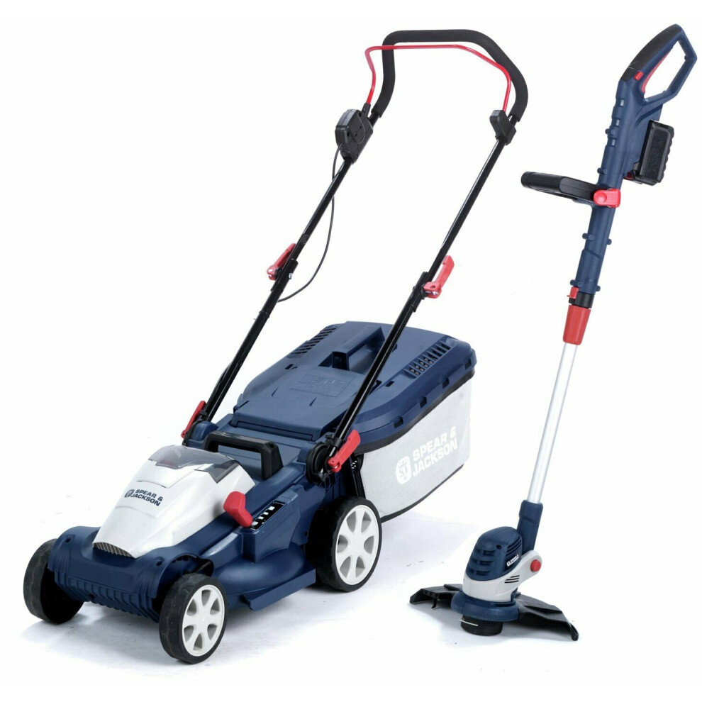 Spear & Jackson 34cm Cordless Rotary Lawnmower & Grass Trimmer - 24V