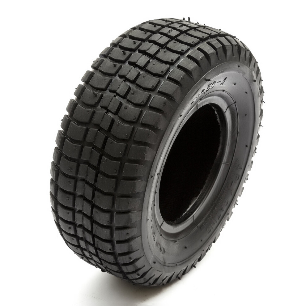 Petrolscooter Black Mobility Scooter Tyre 9X3.50-4 Block Tread 4 Inch Wheel Rim