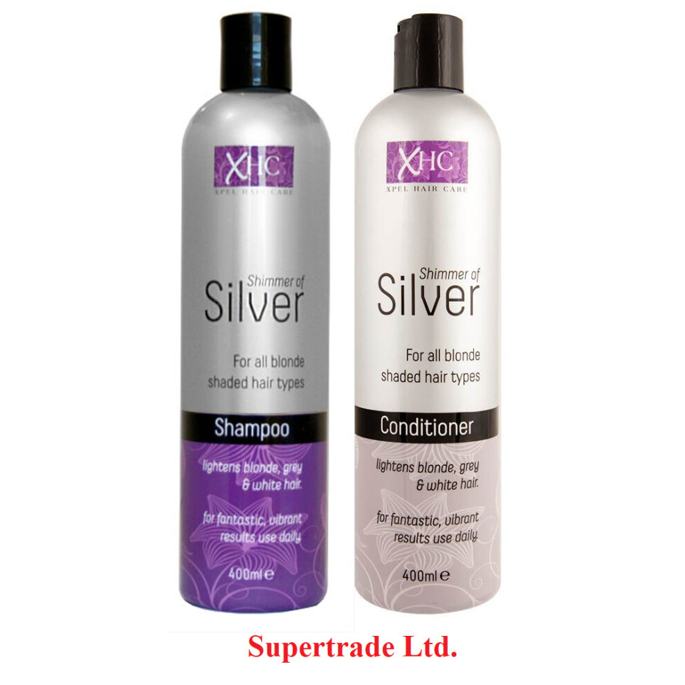 XHC Shimmer of Silver Shampoo & Conditioner Set Purple Toning Blonde Hair 400ml