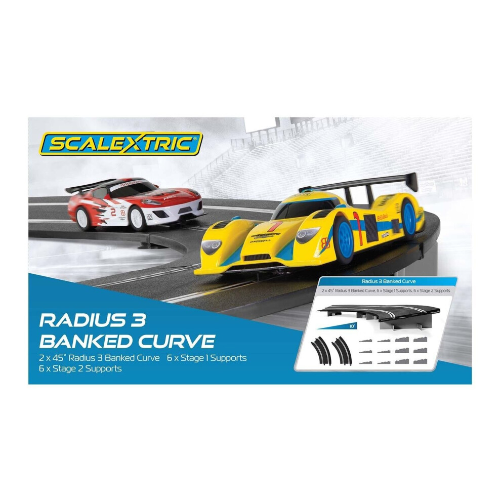 SCALEXTRIC Sport Track C8297 2x Radius 3 Banked Curves & Supports