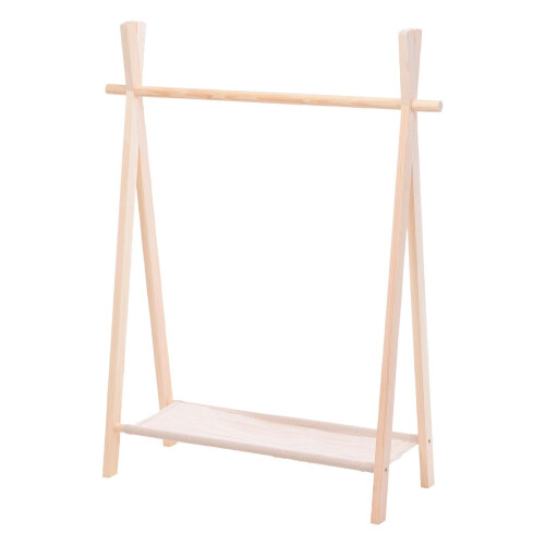 Childrens Clothing Rail Wooden Hanging Wardrobe Storage Kids Clothes