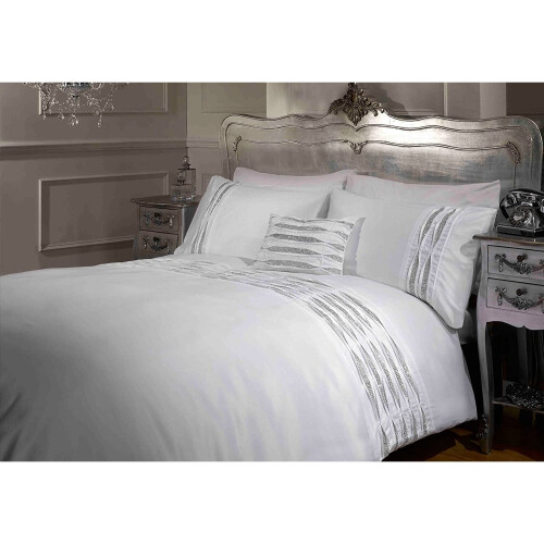 Rapport Crystal White Single Duvet Cover Set