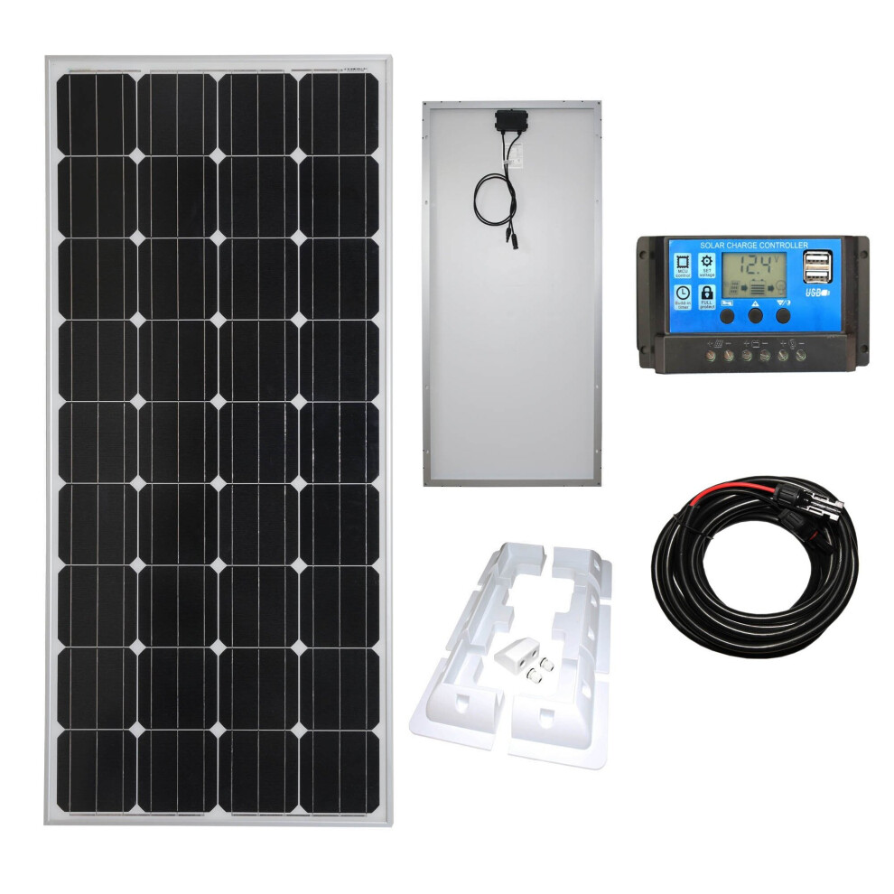 150w Mono Solar Panel Battery Charging Kit Controller Mounting Bracket Set K2 Caravan Camping Phone Charging