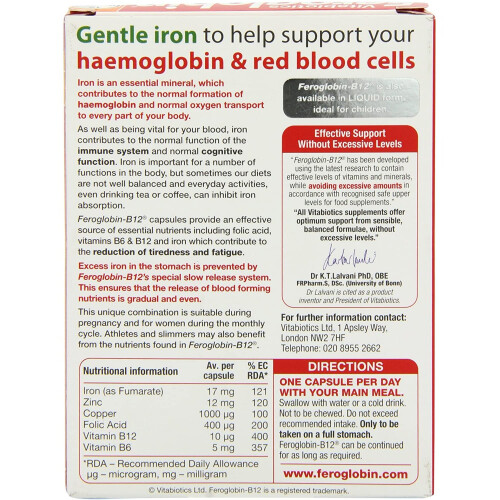 Vitabiotics Vitabiotics Feroglobin Original - 30 Capsules 2