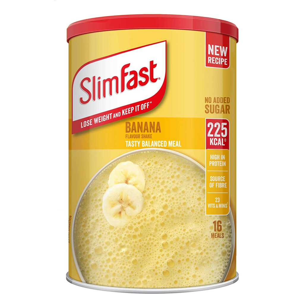 Slimfast Meal Shake Banana - New Recipe, 16 Servings, Calorie-Controlled Meal Replacement For Weight Loss