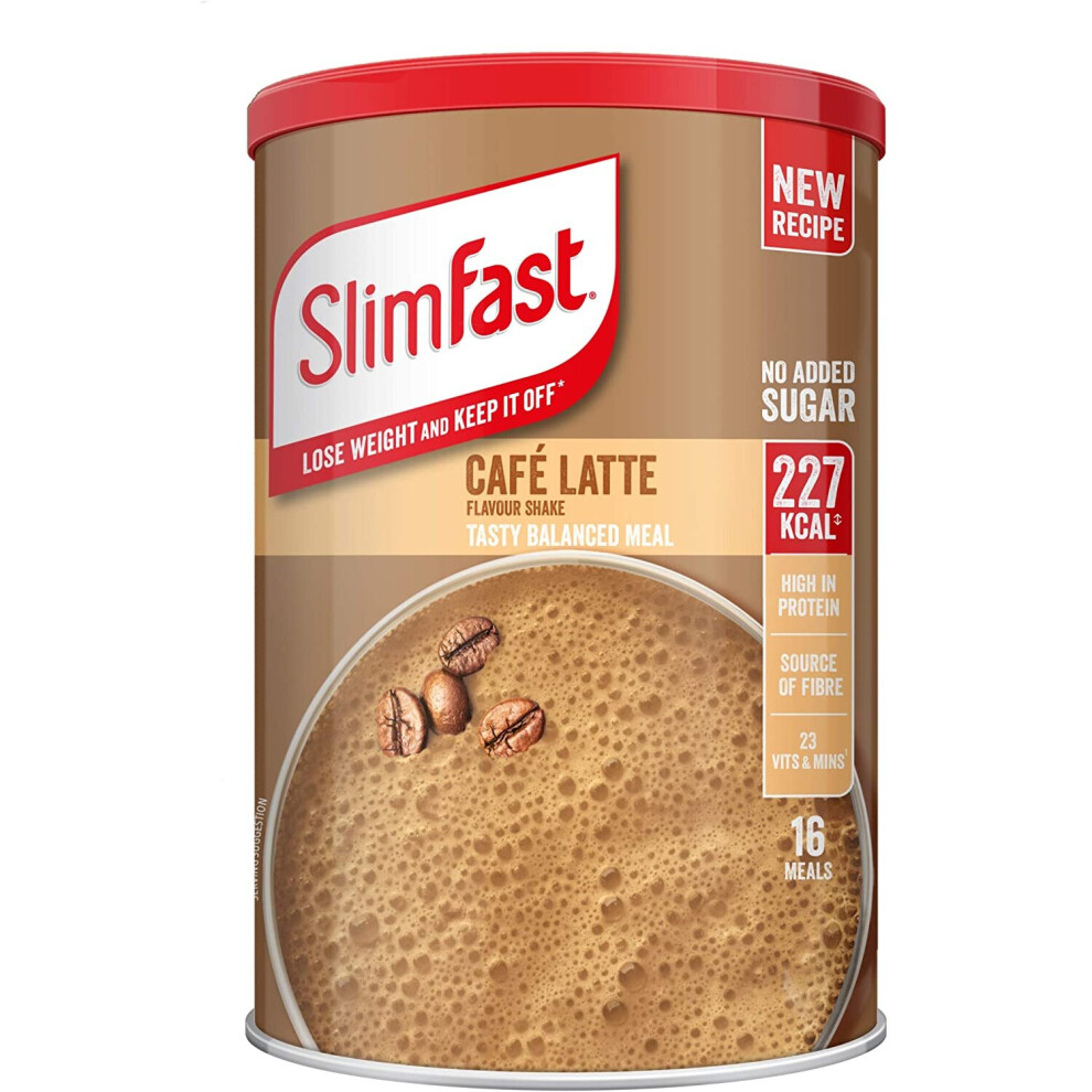 SlimFast Meal Shake, Cafâ Latte Flavour, New Recipe, 16 servings, Lose Weight and Keep It Off, Packaging May Vary