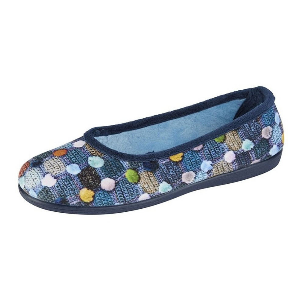 (8 UK, Blue) Sleepers Womens/Ladies Samira Ballerina Slippers