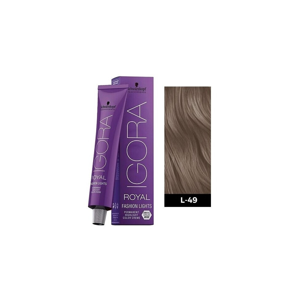 (1pks) Schwarzkopf Igora Royal L-49 Beige Violet Permanent Color