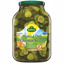 Kuhne Pickled Dill Gherkin Slices - 4x2.65ltr