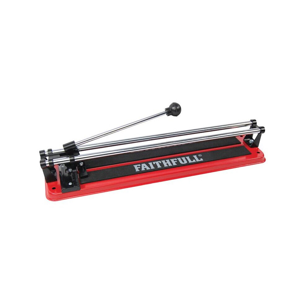 Faithfull Tile Cutter 300Mm (8105C) - Dual Rail, Push-Action, Tungsten Carbide Wheel, 210Mm Diagonal, 10Mm Thick