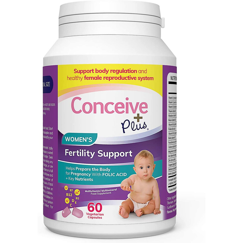 CONCEIVE PLUS Fertility Vitamins Women | 30-Day Supply | Folic Acid, D3, Zinc, Inositol | Prepare For Pregnancy Pills | Conception Fertility