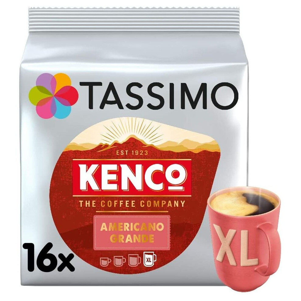 Tassimo Kenco Americano Grande Coffee Pods (Pack of 5, Total 80 Coffee Capsules)