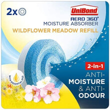 UniBond AERO 360 Moisture Absorber Wildflower Meadow Refill Tab, Aromatherapy, Ultra-Absorbent and Odour-Neutralising, for AERO 360 Dehumi