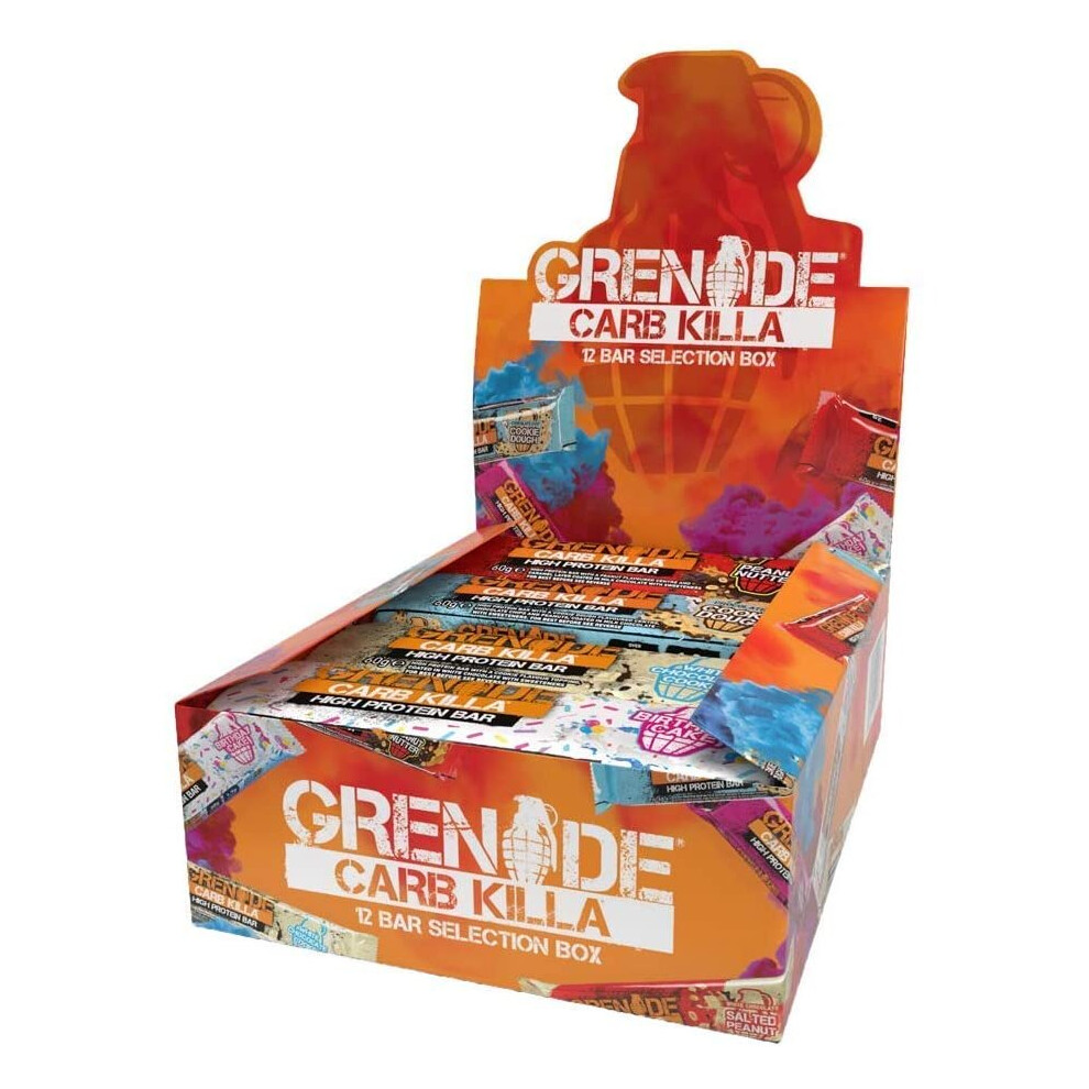 Grenade Carb Killa High Protein and Low Carb Bar, 12 x 60 g - A Selection Box