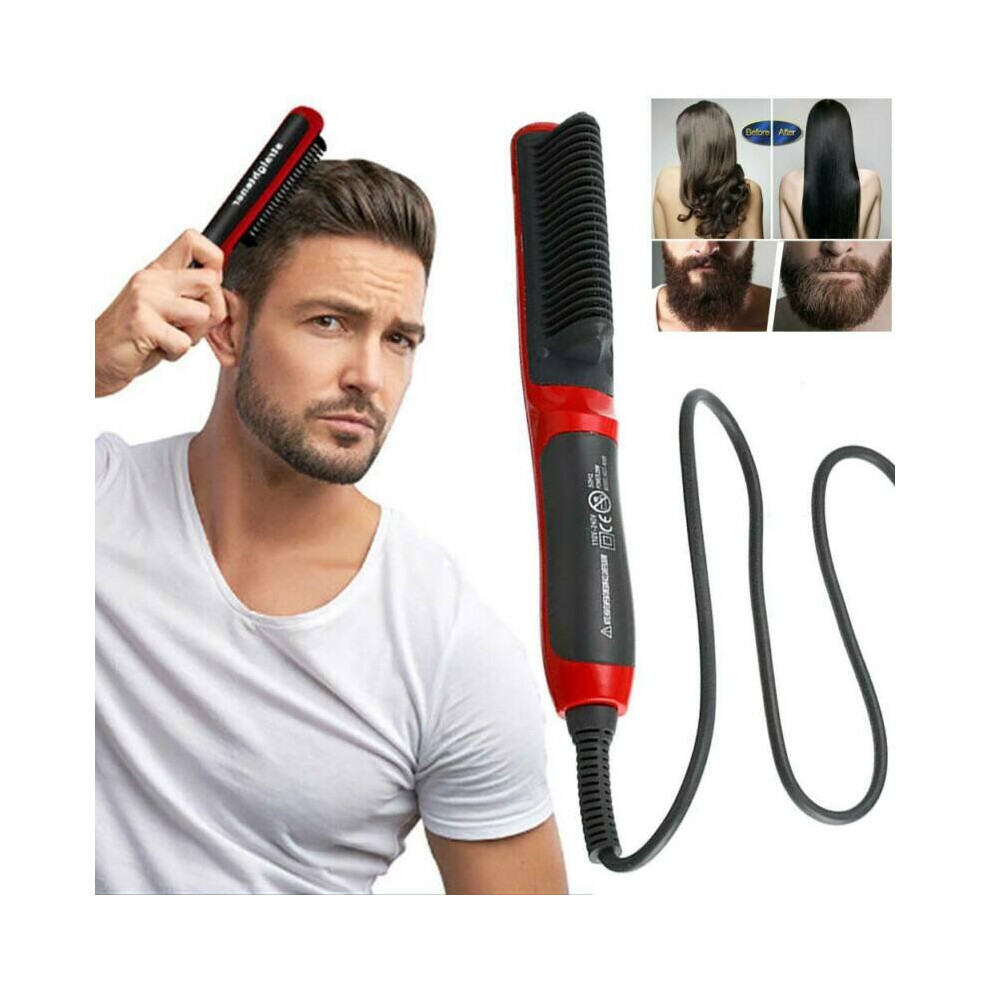 Fast Electric Straightener Brush Hair Comb Professional Beard Hair Flat IronTool