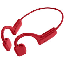 (Red) Bone Conduction Headset Earphone Bluetooth 5.0 Wireless Sports