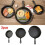 3Pcs CAST IRON Non-Stick Frying Griddle Pan Barbecue Skillets 10