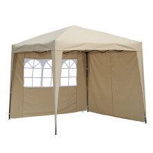(Beige) Angel Living 2.5x2.5M Pop Up Gazebo with 2 Sides