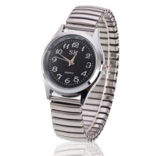 (SilverBlack, Men) Stainless Steel Wristwatch Quartz Analog Watches