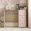 (Pink & Oak) Neptune Oak Junior Desk - 3 Drawer Study Table 2