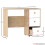(White & Oak) Neptune Oak Junior Desk - 3 Drawer Study Table 6
