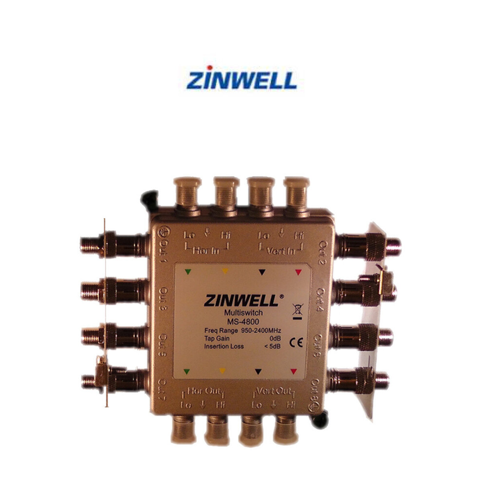 Zinwell Ms-4800 Multiswitch 4 Input 8 Output 0Db Gain 7626018440312