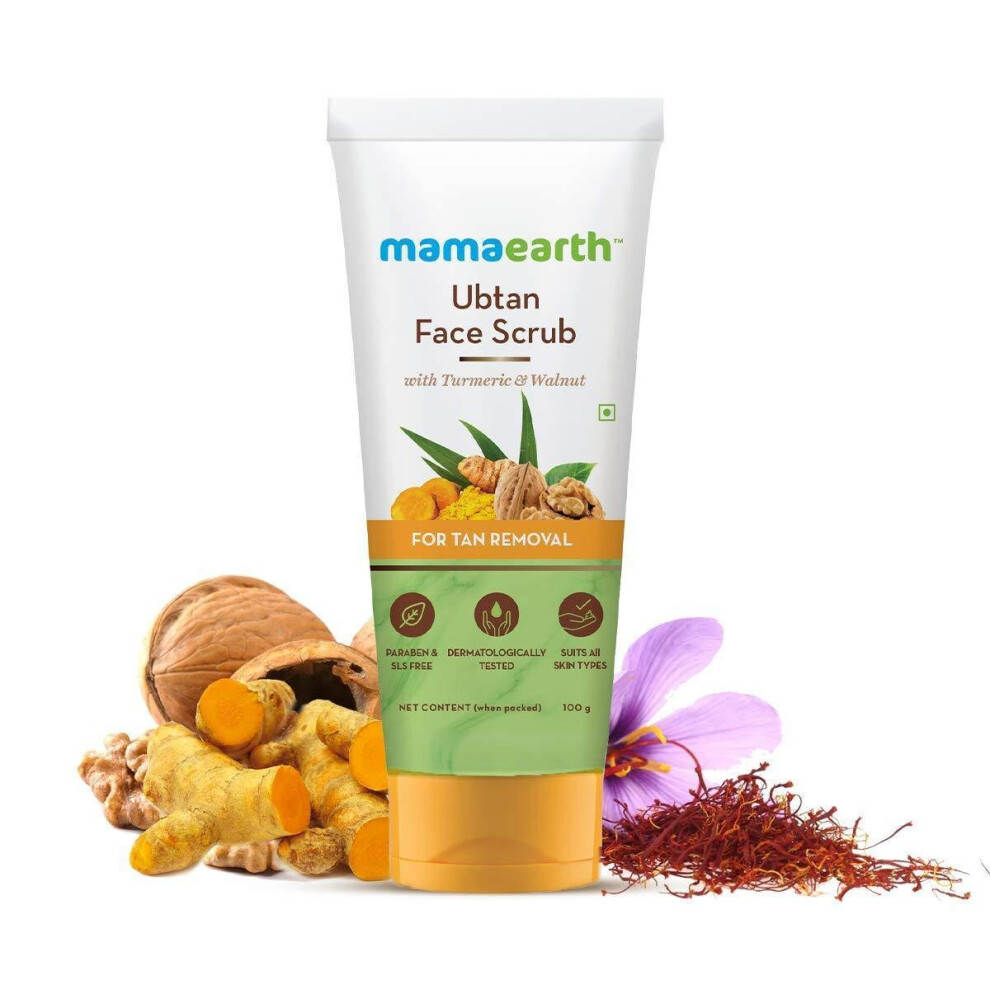 Mamaearth Ubtan Scrub For Face With Turmeric & Walnut 100G