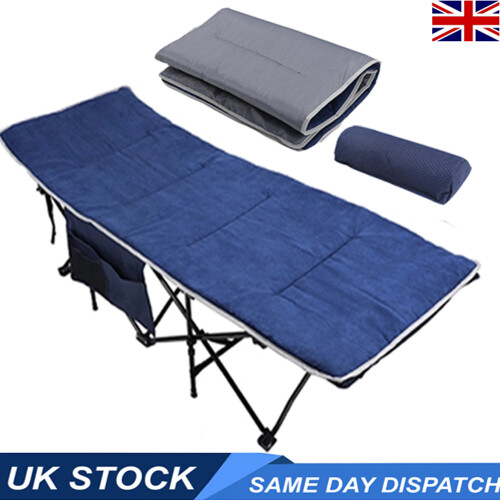 Camping Bed Inc Soft Comfortable Mattress, Pillow, Extra Wide Folding 1