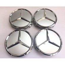 Mercedes Benz Silver Alloy Wheels Centre Caps 75MM A B C E S CLASS x 4