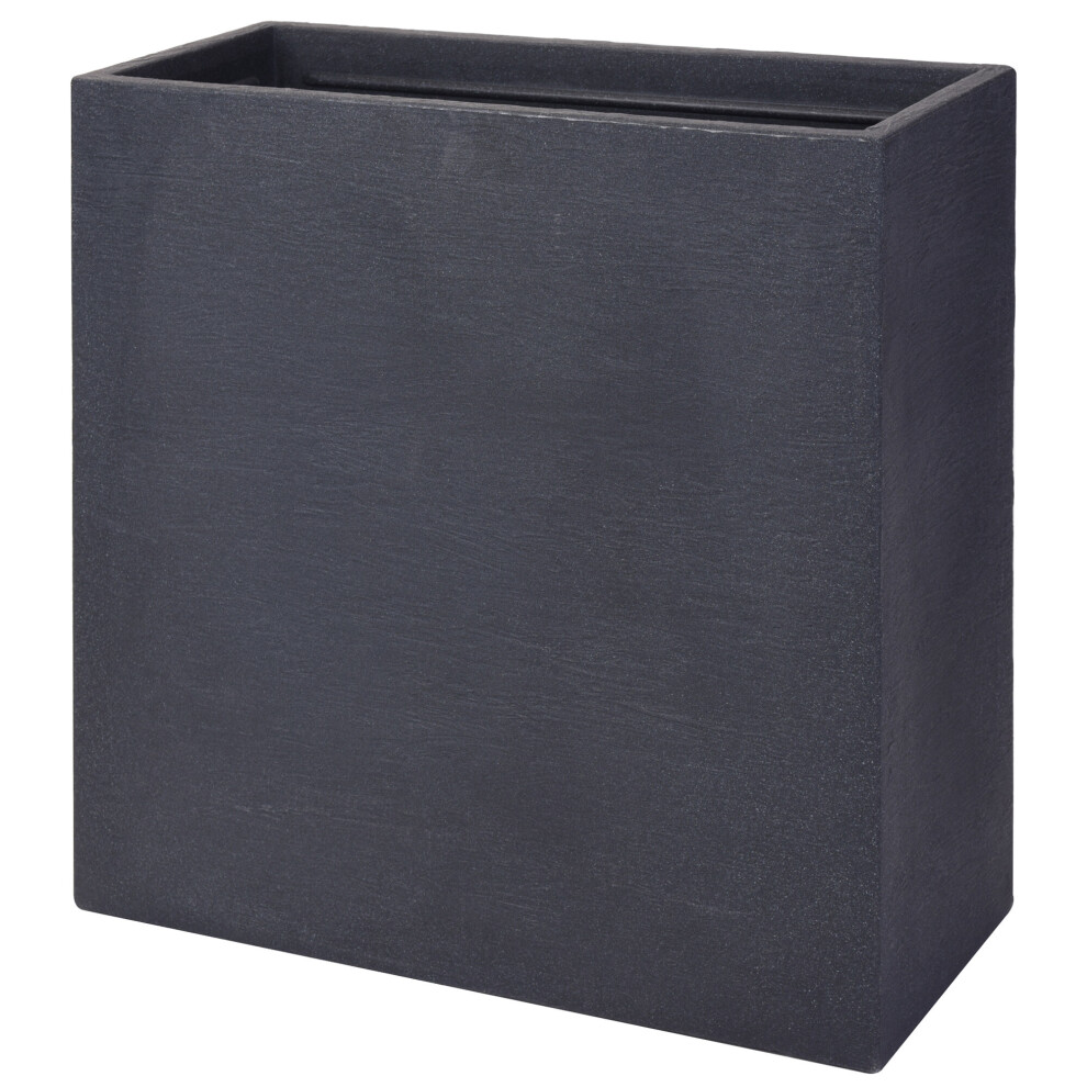 (Dark Grey) Large Rectangle Plant Pot Floor Standing Indoor Outdoor Patio