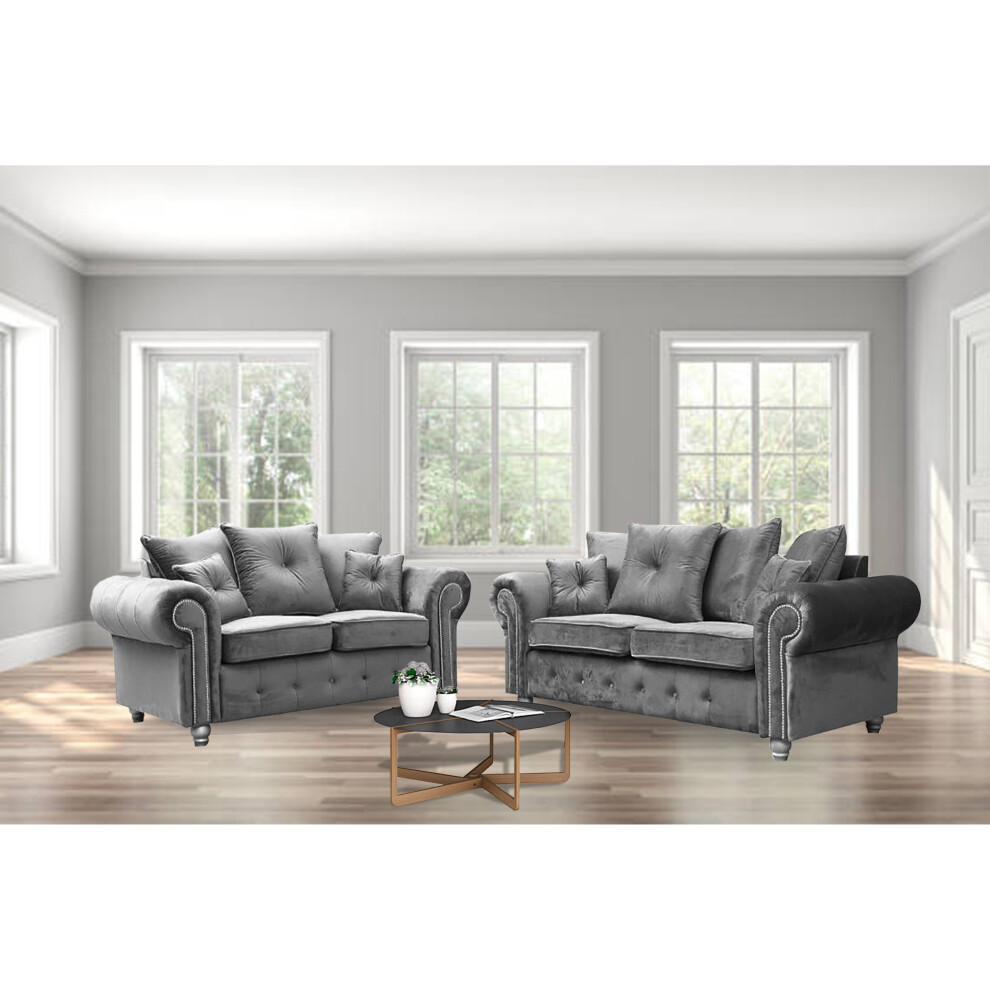 (3+2 Seater, Grey) Modern Design Ashwin Corner and 3+2 Seater Sofa